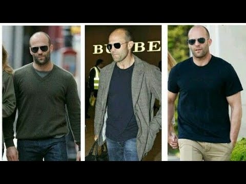 Three images of the same bald man wearing sunglasses and casual outfits in different settings.